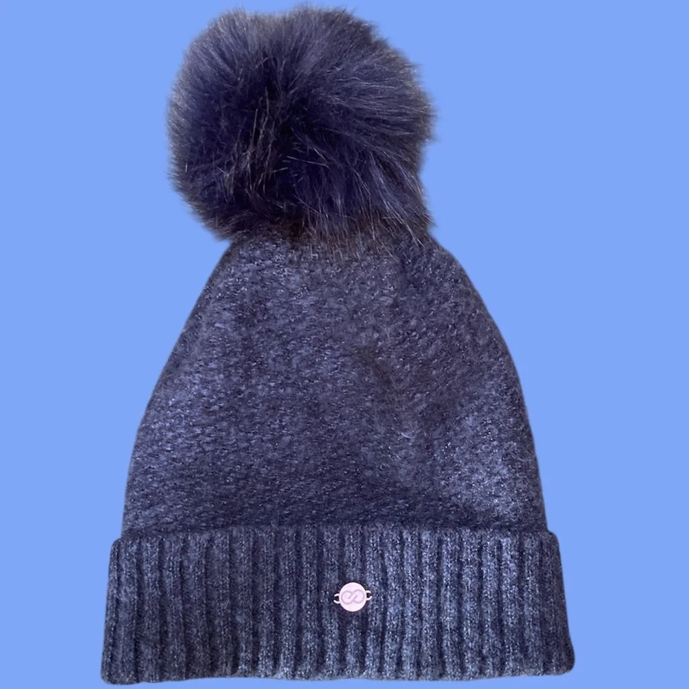 Calia by Carrie Underwood Blue Pom Pom Winter Hat EUC